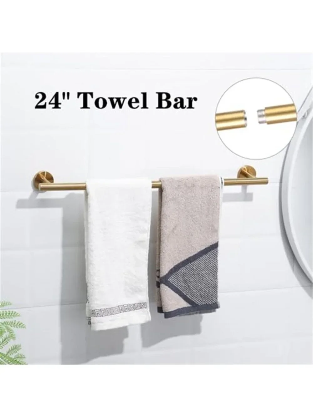 Brushed Gold Bathroom Hardware Set Towel Bar Towel Ring Hooks 5 Piece